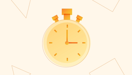 The header image of a blog post about design sprints, showing an illustrated image of a stopwatch